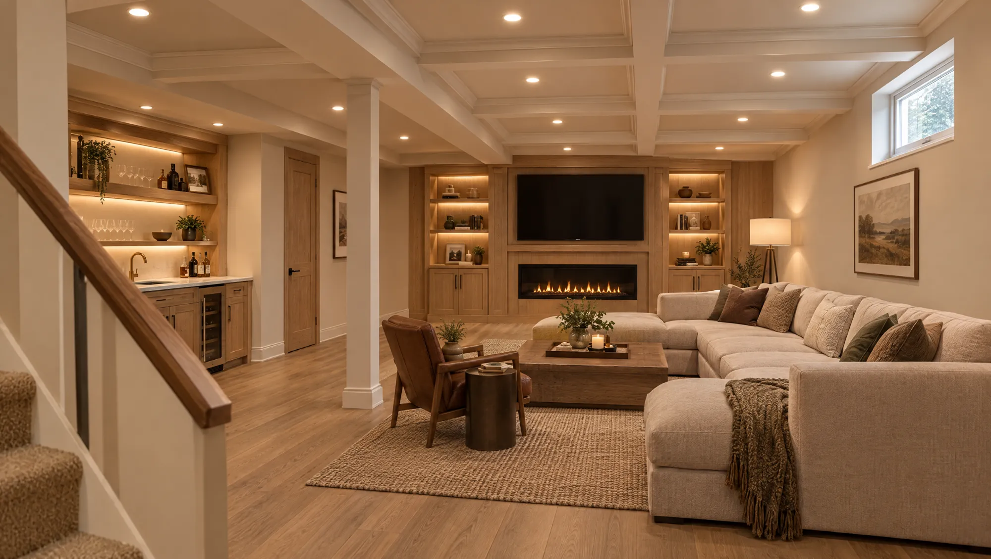 Finished basement family room