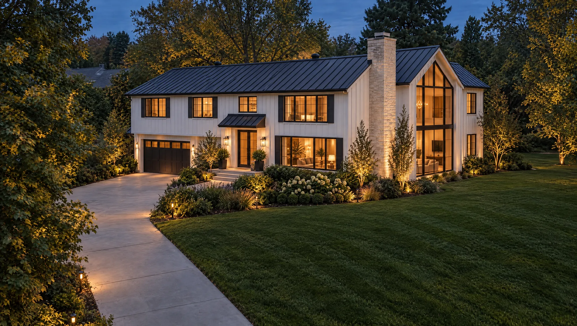 Whole-home remodel at dusk